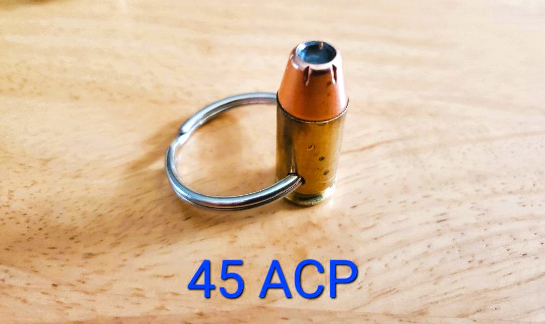 Personalized 45ACP Pistol Bullet Keychain