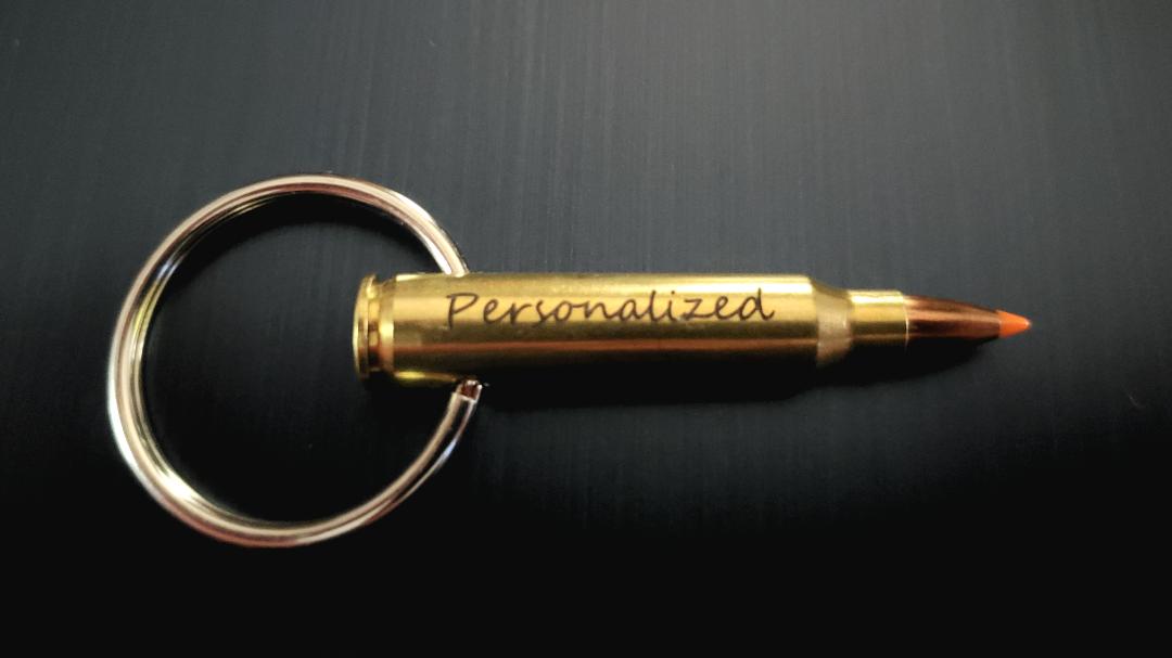 Personalized 30-06 Rifle Bullet Keychain