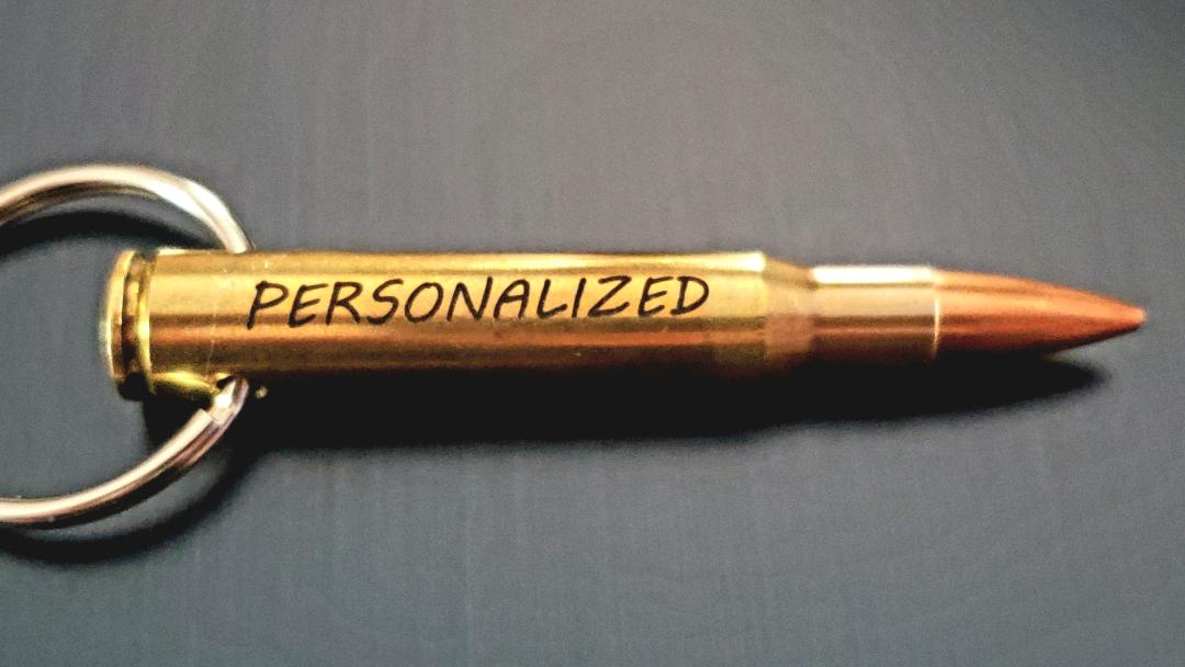 Personalized 30-06 Rifle Bullet Keychain