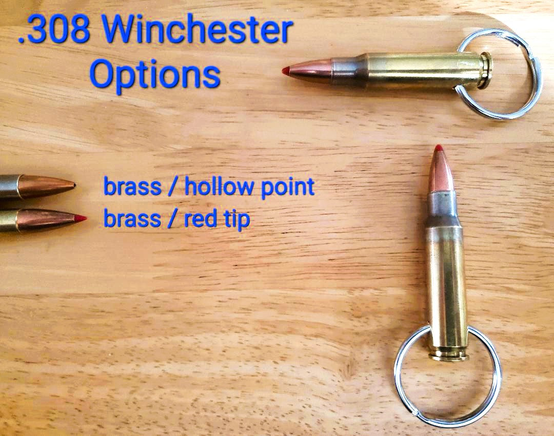 Personalized 308 Rifle Bullet Keychain