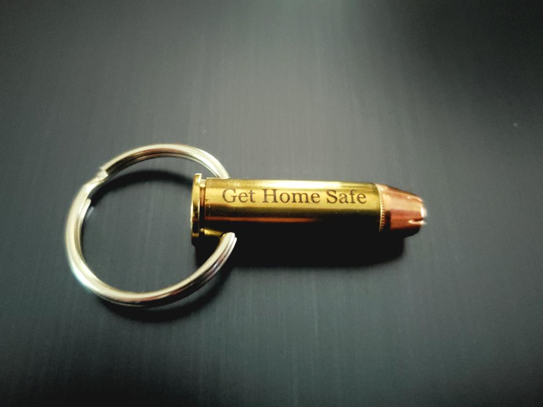 Personalized 44 Magnum Pistol Bullet Keychain