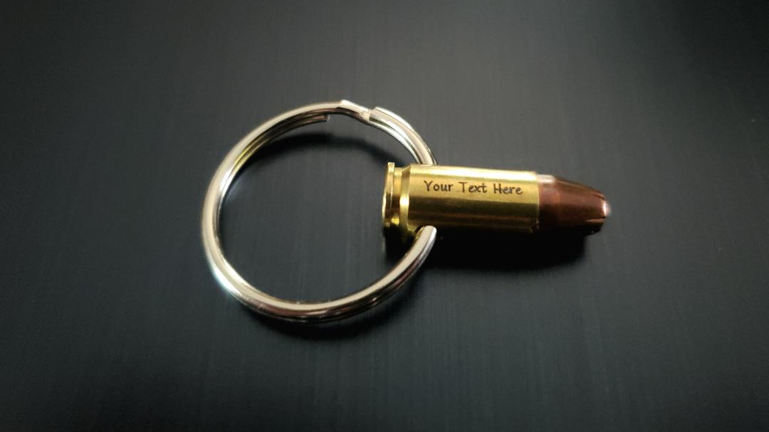 Personalized 9mm Pistol Bullet Keychain