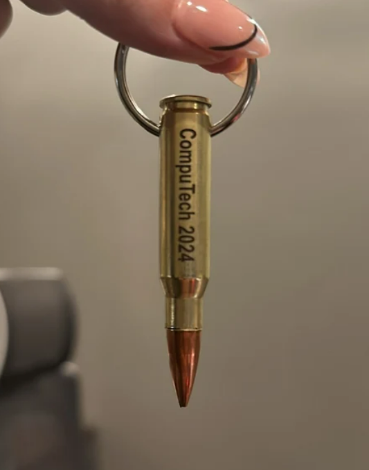 Personalized 308 Rifle Bullet Keychain