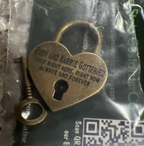 Personalized Small Antique Lovers Lock