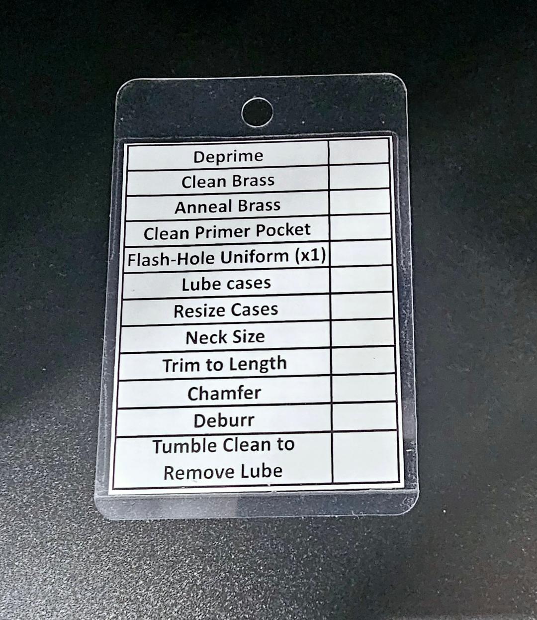 Reloading Case Prep Cards – PineStateCustomsCo